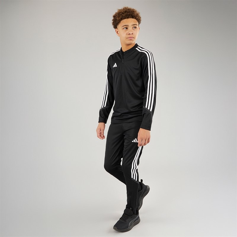 adidas Junior Tiro 23 Club 1/4 Zip Træningstop Sort/Hvid - Billede 4