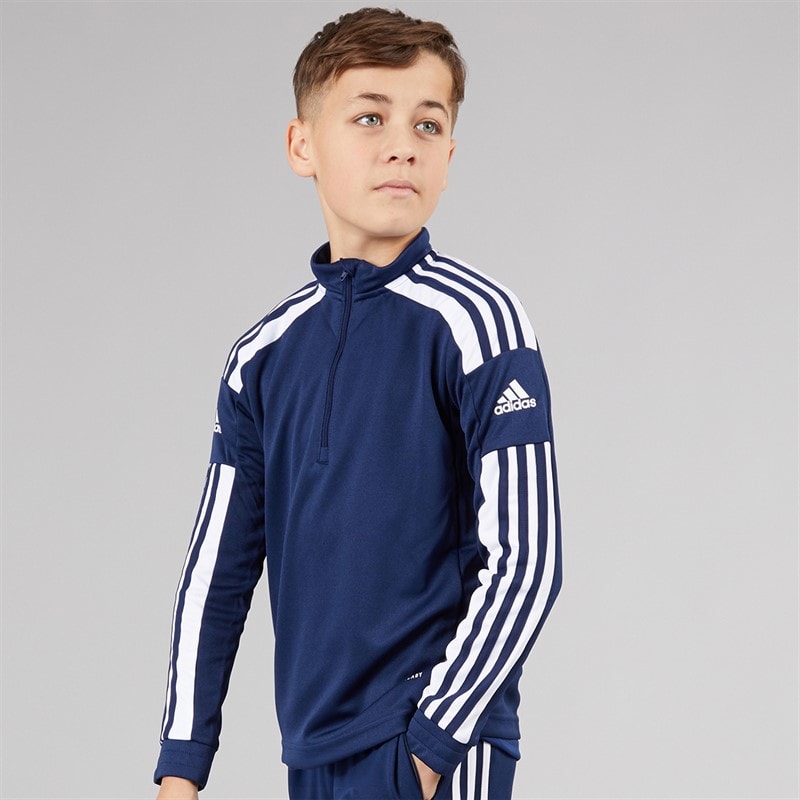 adidas Junior Squadra 21 1/4 Zip Træningstop Navy Blue/Hvid