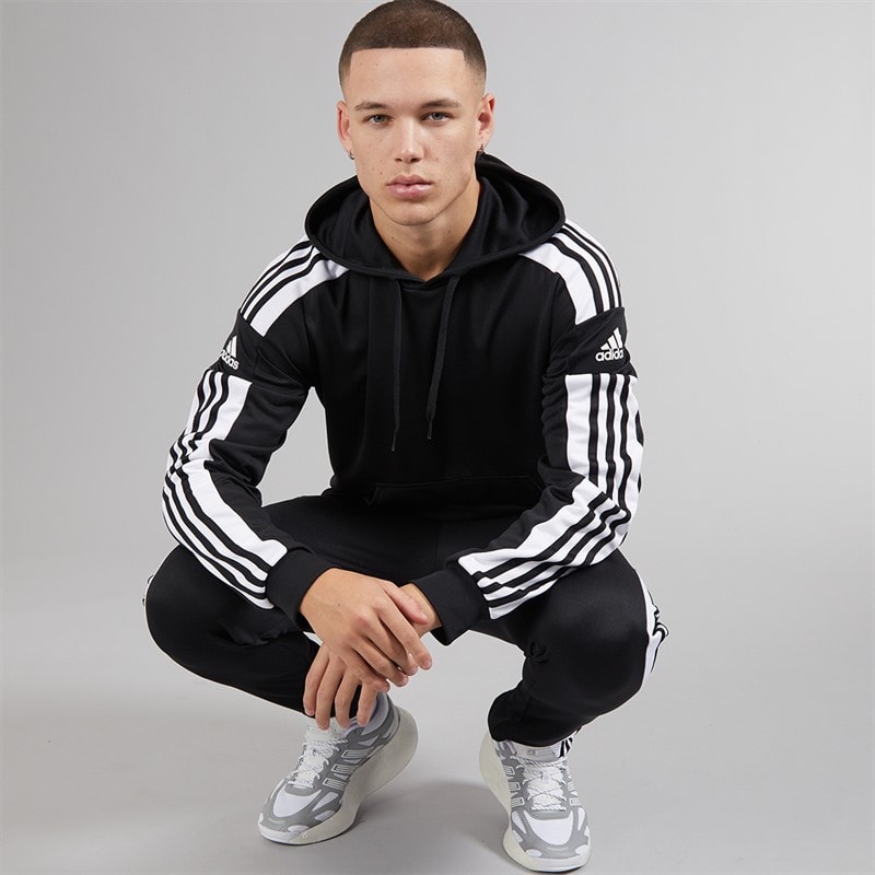 adidas Herre Squadra 21 Pullover Træningshættetrøje Sort/Hvid - Billede 4
