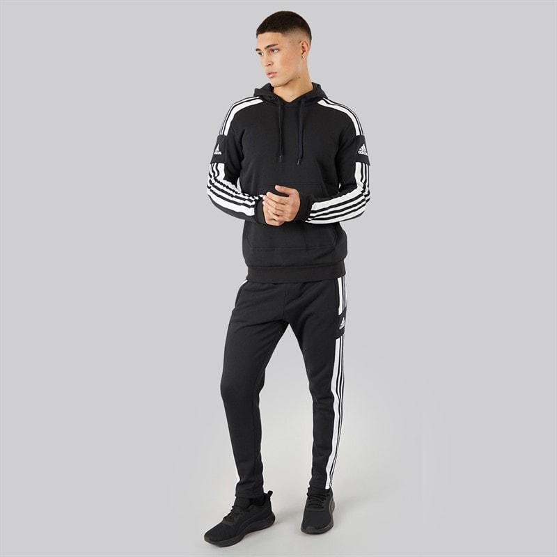 adidas Herre Squadra 21 Pullover Sweat Hættetrøje Sort/Hvid - Billede 4
