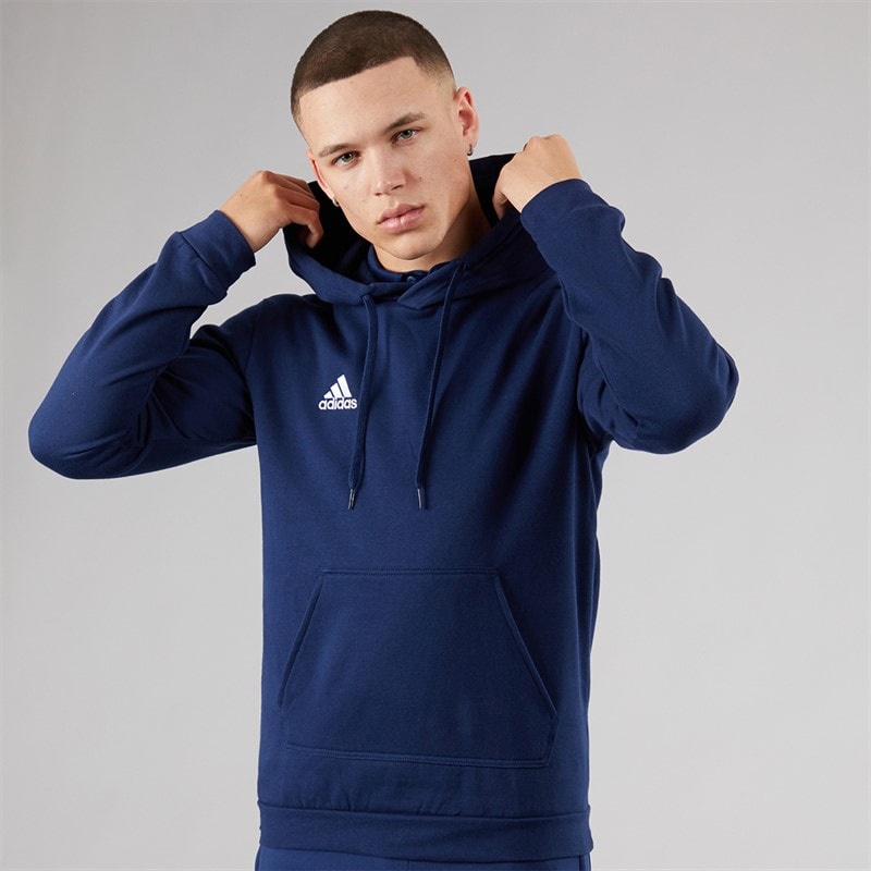 adidas Herre Entrada 22 Pullover Sweat Hættetrøje Navy/Hvid - Billede 1