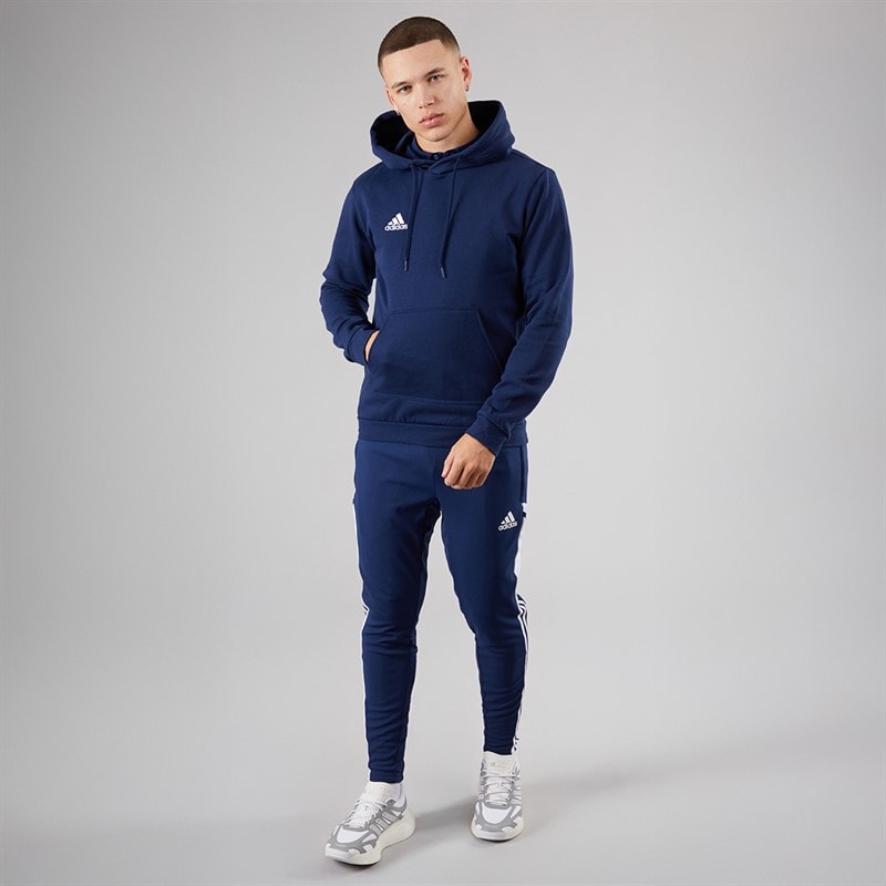 adidas Herre Entrada 22 Pullover Sweat Hættetrøje Navy/Hvid - Billede 4