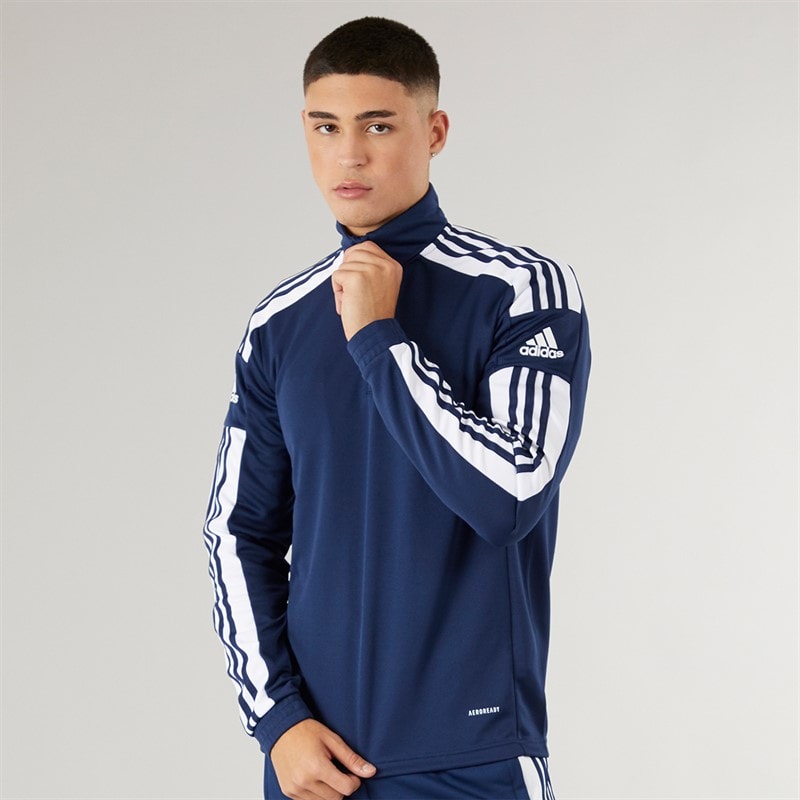 adidas Herre Squadra 21 1/4 Zip træningstop Navy/Hvid - Billede 1