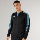 adidas Herre Tiro 23 Club 1/4 Zip Træningstop Sort/Preloved Blå