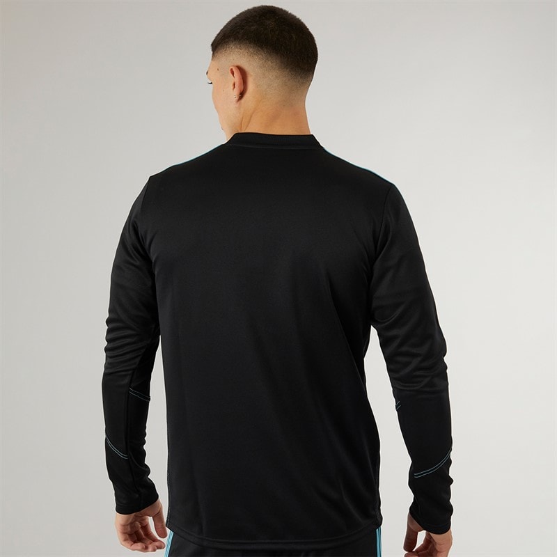 adidas Herre Tiro 23 Club 1/4 Zip Træningstop Sort/Preloved Blå - Billede 2