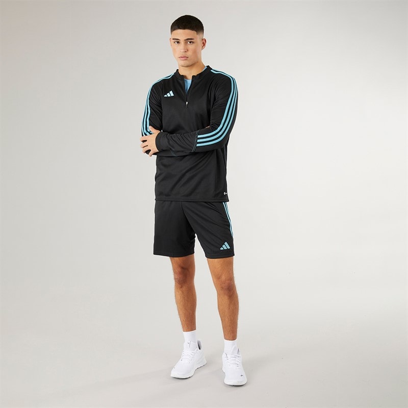 adidas Herre Tiro 23 Club 1/4 Zip Træningstop Sort/Preloved Blå - Billede 4