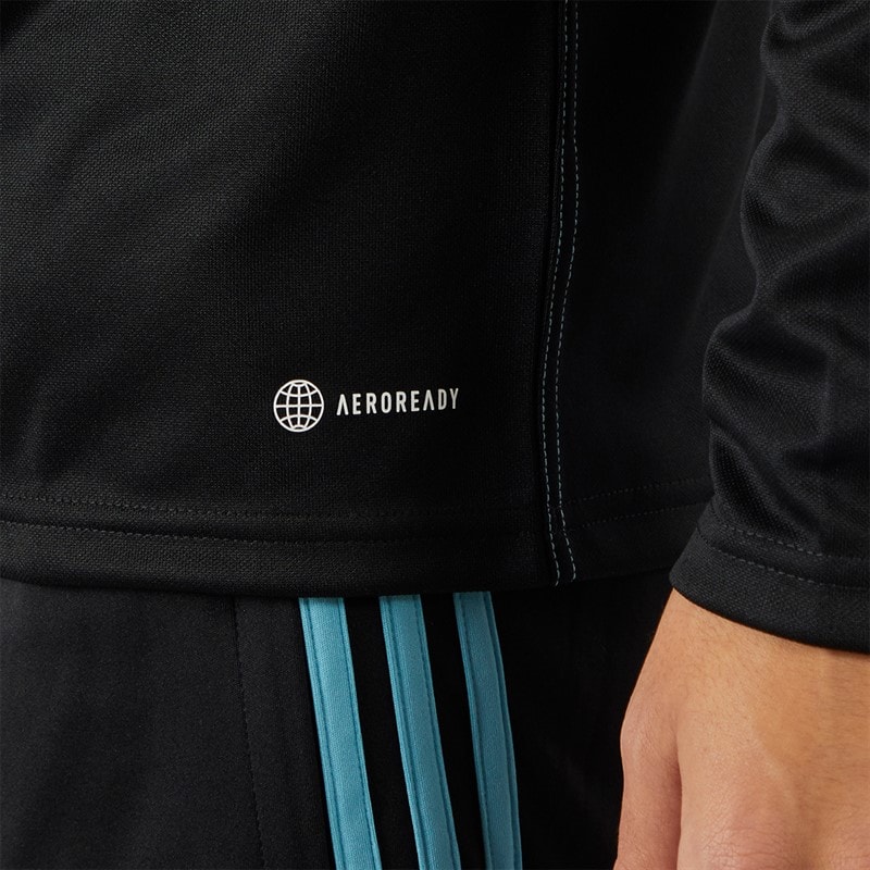 adidas Herre Tiro 23 Club 1/4 Zip Træningstop Sort/Preloved Blå - Billede 5