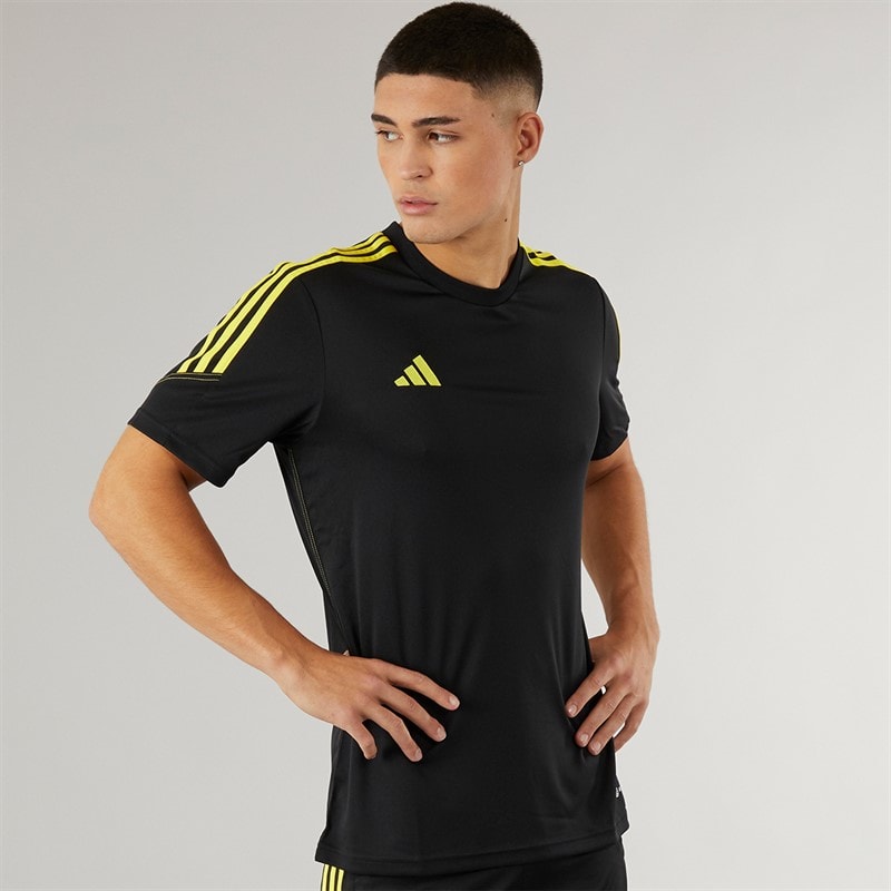 adidas Herre Tiro 23 Club T-shirt Sort/Bright Yellow - Billede 1