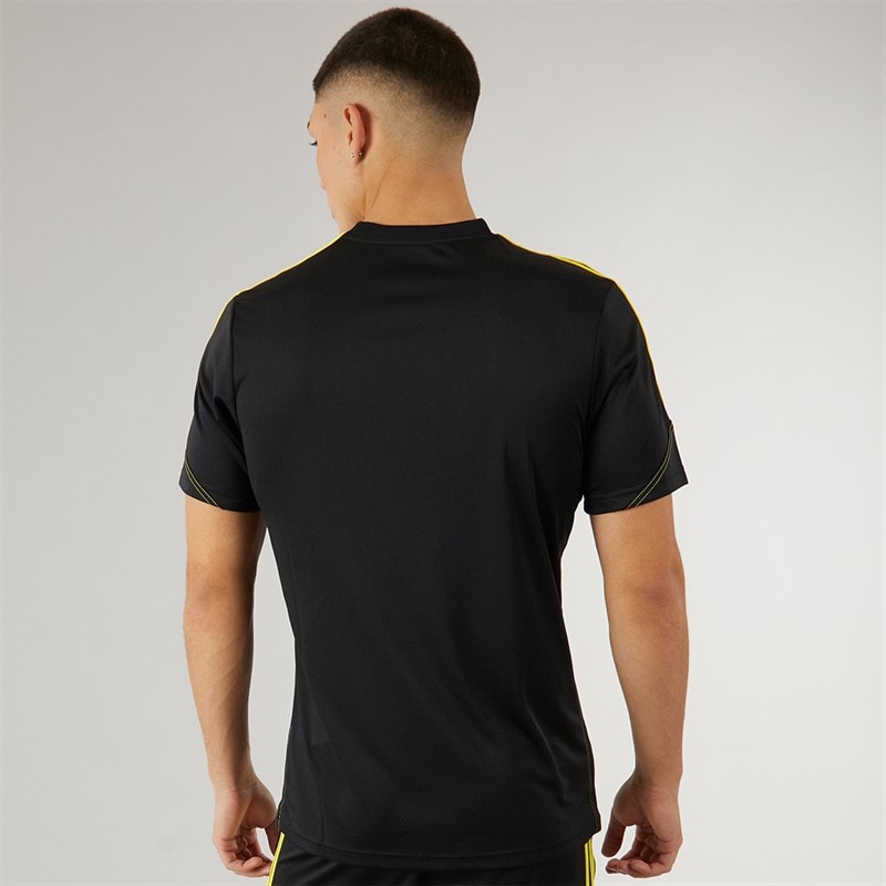 adidas Herre Tiro 23 Club T-shirt Sort/Bright Yellow - Billede 2