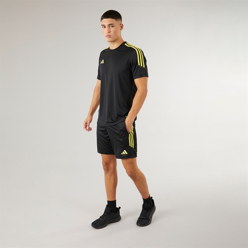 adidas Herre Tiro 23 Club T-shirt Sort/Bright Yellow - Billede 4