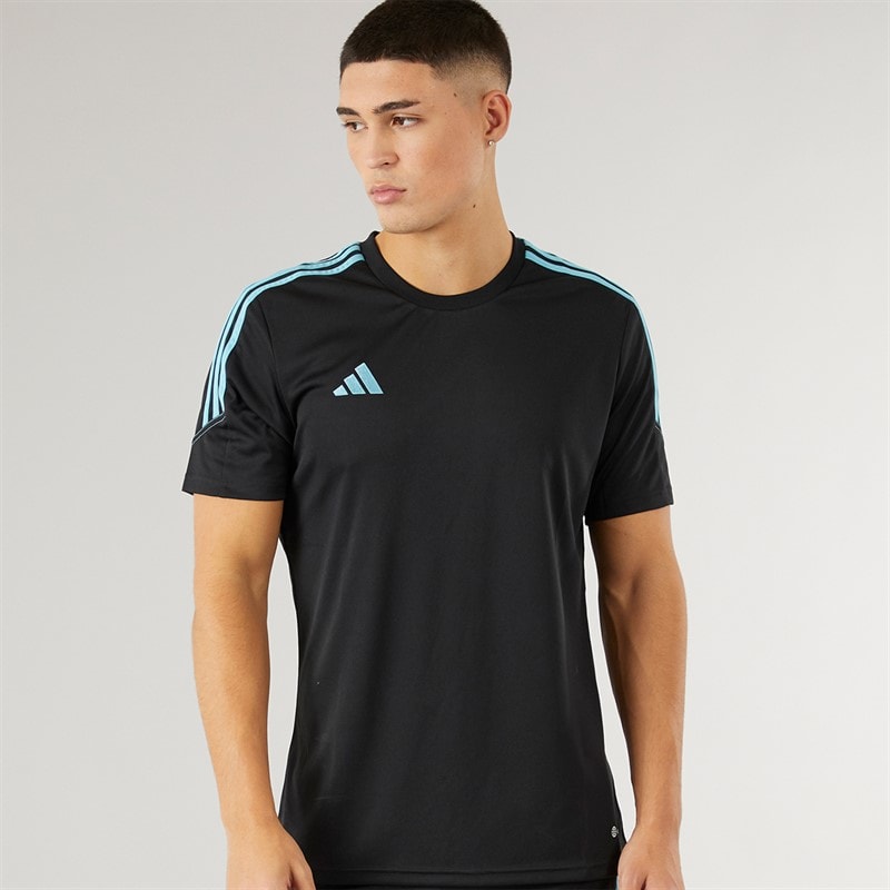 adidas Herre Tiro 23 Club T-shirt Sort/Preloved Blue - Billede 1