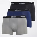 adidas Herre Micro Flex Bomuld Tre Pak Underbukser Sort/Grå/Navy