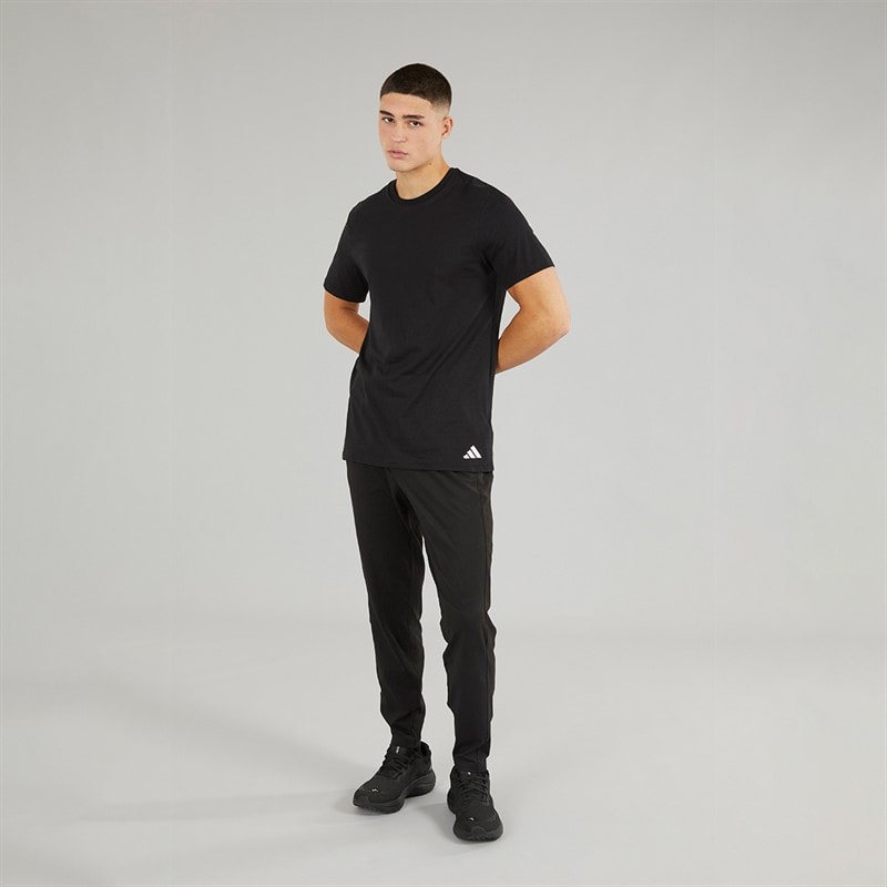 adidas Herre Komfort Flex Bomuld Tre Pak Rund Hals T Shirts Sort - Billede 3