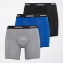 adidas Herre Bomuld Stretch Tre Pak Boxer Shorts Sort/Grå/Royal