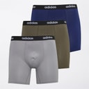 adidas Herre Bomuld Stretch Tre Pak Boxer Shorts Navy/Grå/Olive