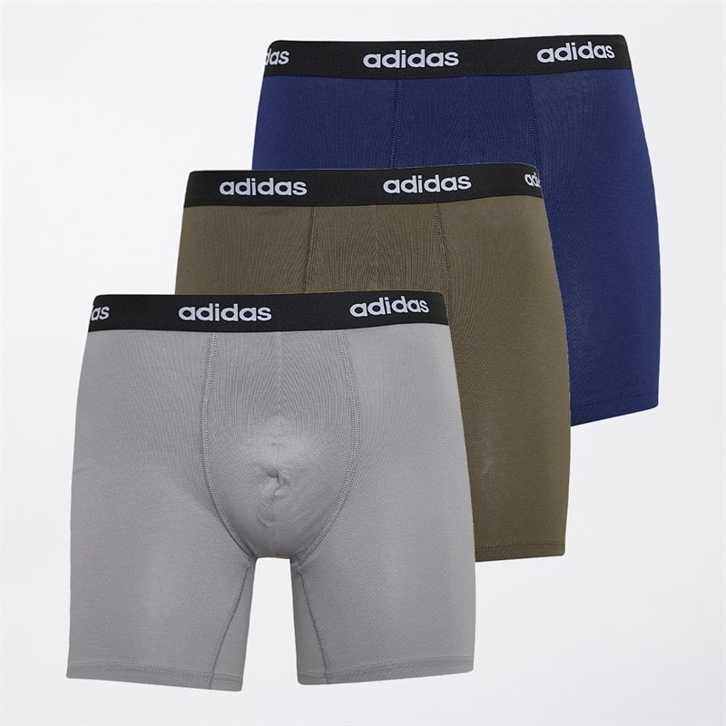 adidas Herre Bomuld Stretch Tre Pak Boxer Shorts Navy/Grå/Olive