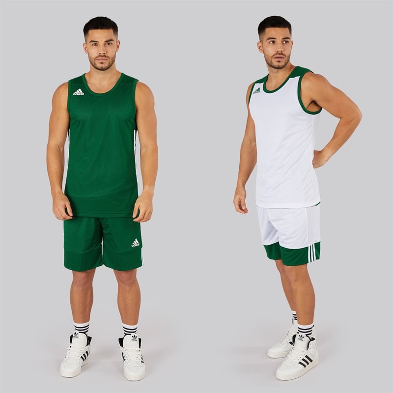 adidas Herre 3G Speed Vendbare Basketball Shorts Dark Green/Hvid - Billede 4