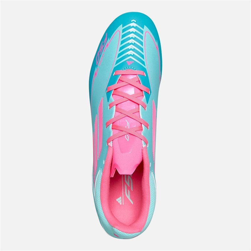 adidas Herre F50 League Messi La Vida Tropical Pack FG/MG Fast/Multi Ground Fodboldstøvler Flash Aqua/Lucid Pink/Lucid Cyan - Billede 4