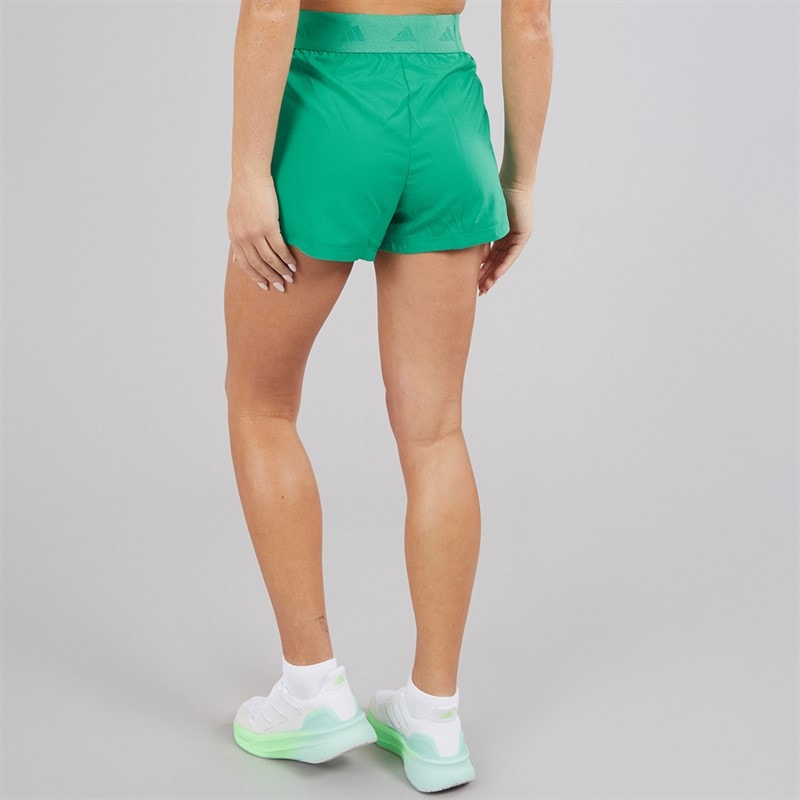 adidas Dame Hyperglam Vævede Træningsshorts Semi Court Green/Hvid - Billede 2