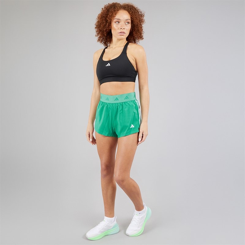 adidas Dame Hyperglam Vævede Træningsshorts Semi Court Green/Hvid - Billede 4