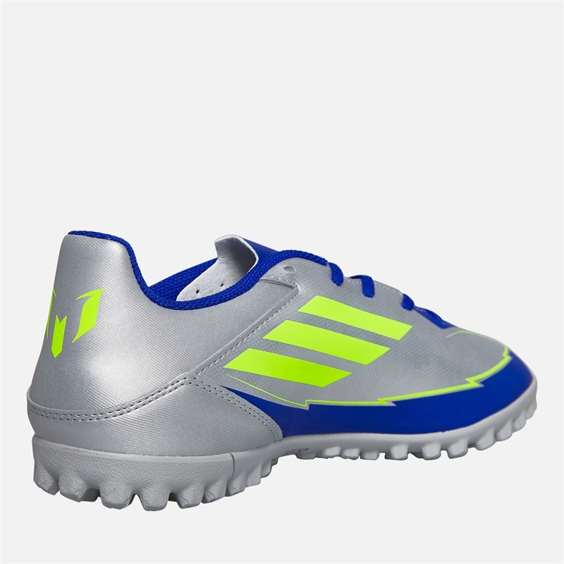 adidas Herre F50 Club Messi La Vida Rapida Pack TF Kunstgræs Fodboldstøvler Silver Metallic/Solar Yellow/Lucid Blue - Billede 5