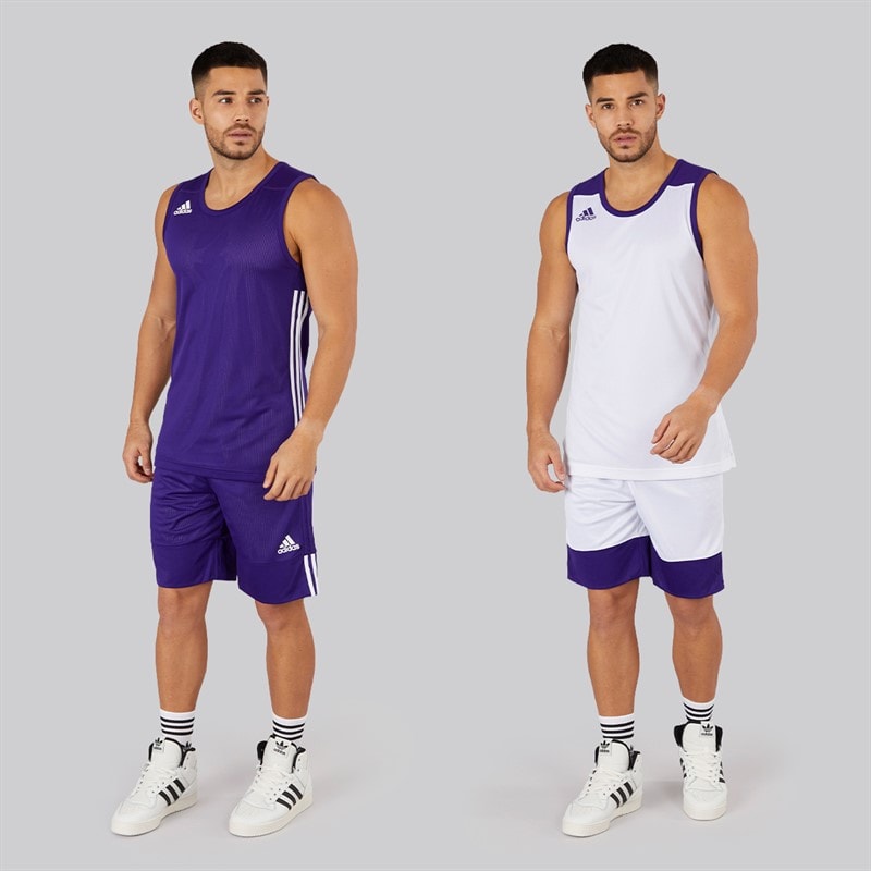 adidas Herre 3G Speed Vendbar Basketball Trøje Collegiate Purple/Hvid - Billede 3
