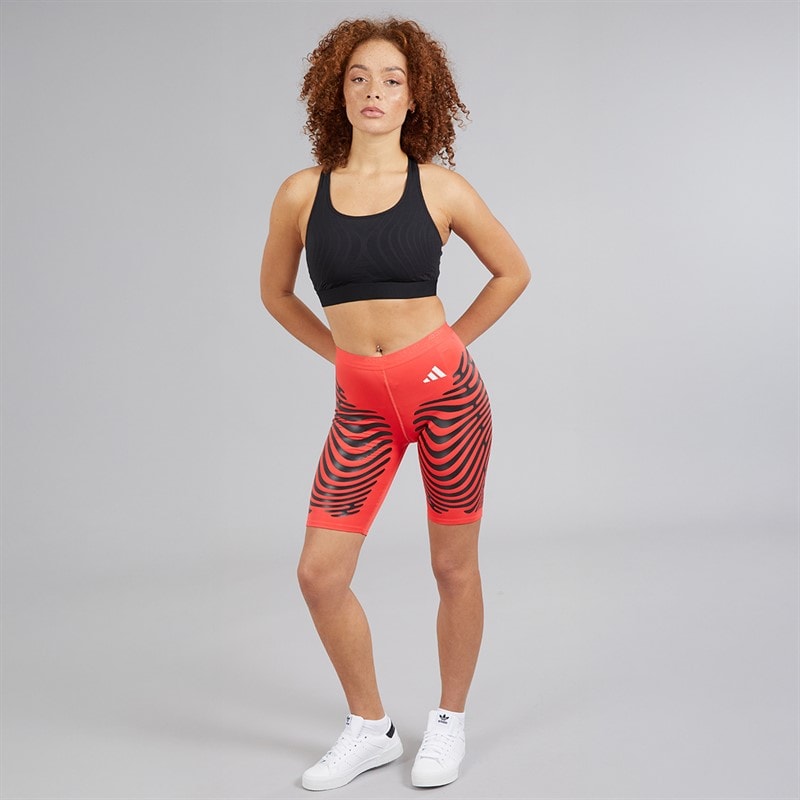 adidas Dame Adizero Responsive Control Løbe Tight Korte Leggings Semi Lucid Red/Sort - Billede 4