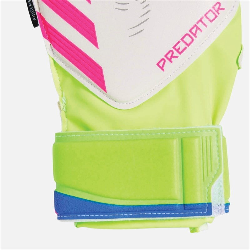 adidas Junior Predator Match Finger Save Målmandshandsker Lucid Lemon/Hvid/Lucid Pink - Billede 3