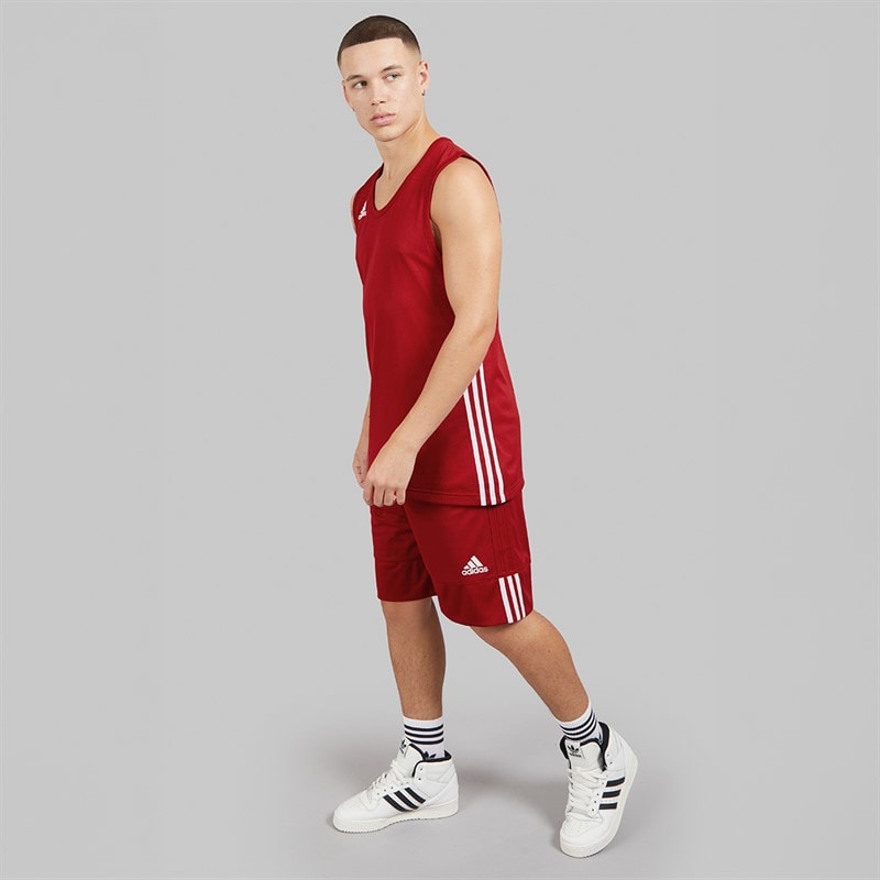 adidas Herre 3G Speed Reversible Basketball Shorts Power Red/Hvid - Billede 4