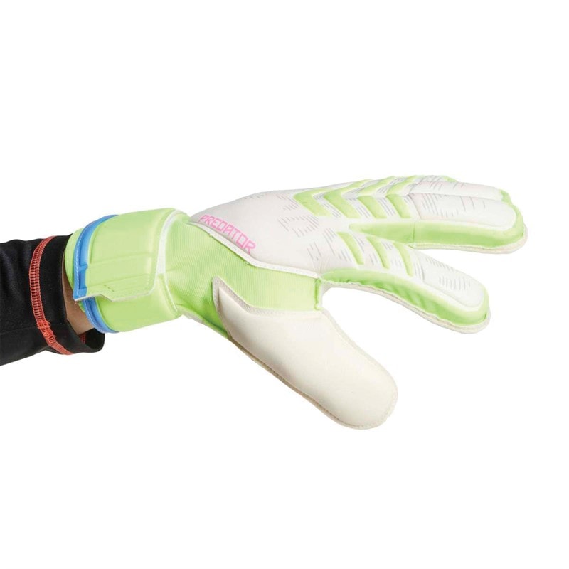 adidas Herre Predator Match Finger Save Målmandshandsker Hvid/Lucid Lemon/Lucid Pink - Billede 2