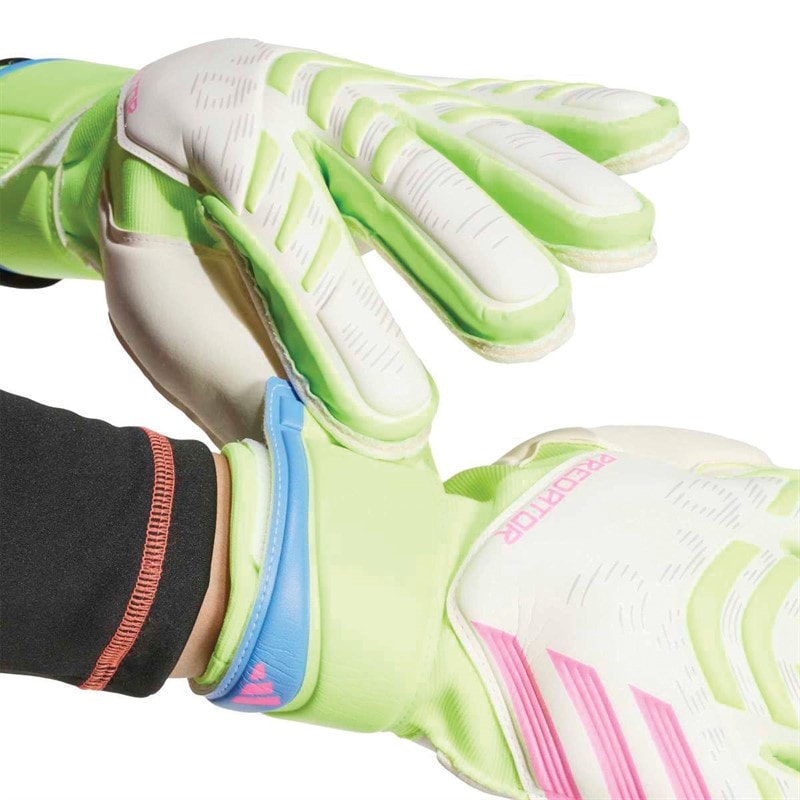 adidas Herre Predator Match Finger Save Målmandshandsker Hvid/Lucid Lemon/Lucid Pink - Billede 3