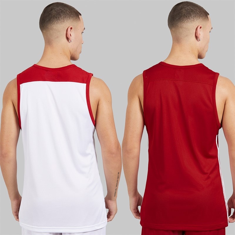 adidas Herre 3G Speed Reversibel Basketball Trøje Power Red/Hvid - Billede 2