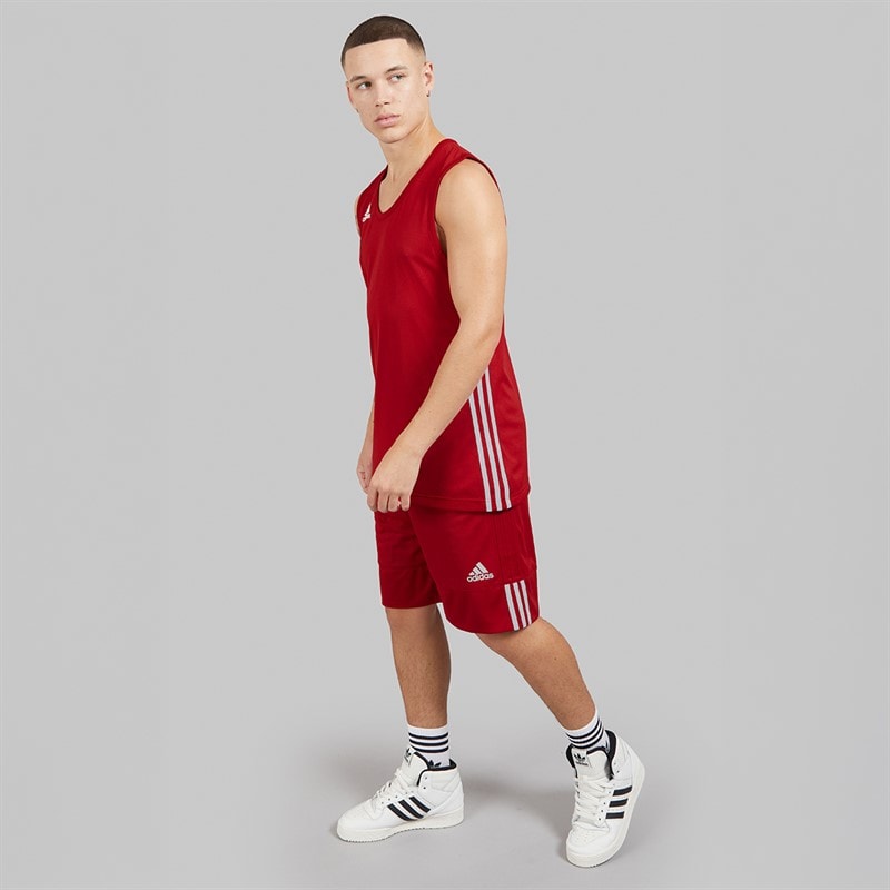adidas Herre 3G Speed Reversibel Basketball Trøje Power Red/Hvid - Billede 3