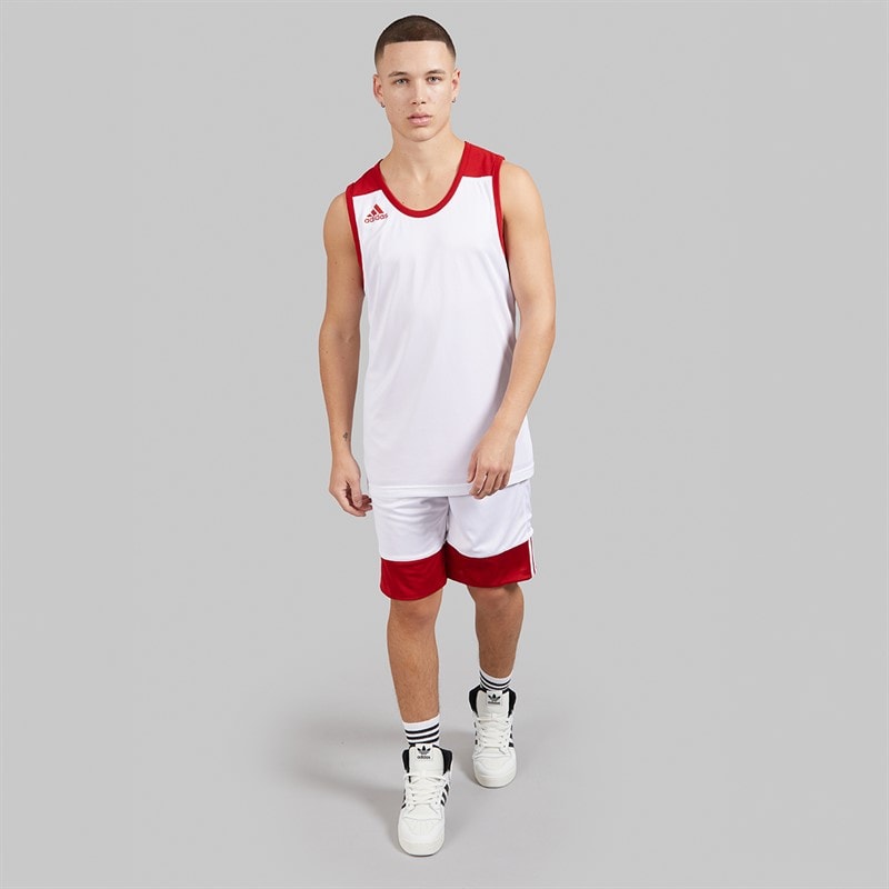 adidas Herre 3G Speed Reversibel Basketball Trøje Power Red/Hvid - Billede 4