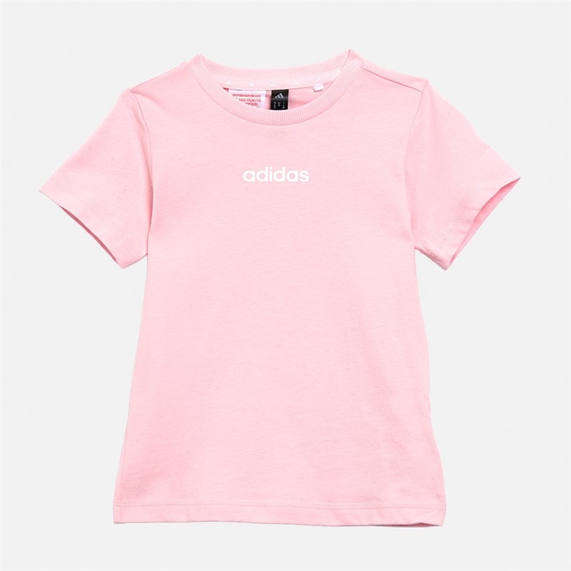adidas Sæt med T-shirt og shorts til spædBørn med lineært logo til Piger Clear Pink/Hvid - Billede 3