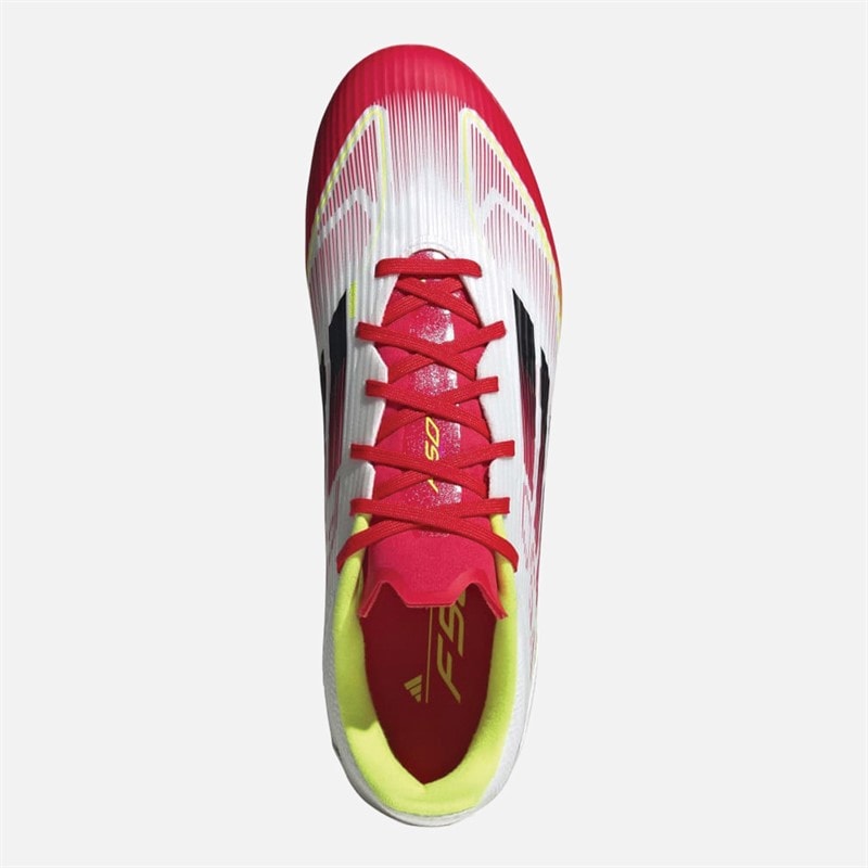adidas Herre F50 League MG Multi Ground Fodboldstøvler Cloud White/Core Black/Solar Yellow - Billede 4