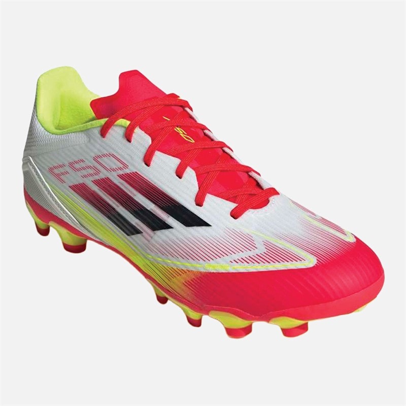 adidas Herre F50 League MG Multi Ground Fodboldstøvler Cloud White/Core Black/Solar Yellow - Billede 5