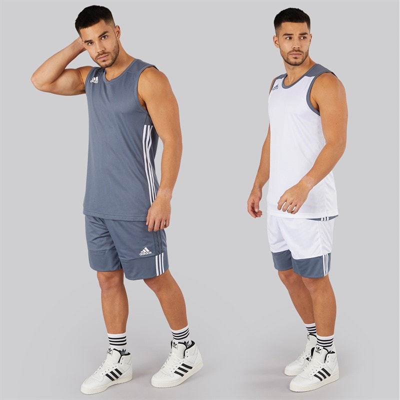 adidas Herre 3G Speed Reversible Basketball Shorts Onix/Hvid - Billede 4
