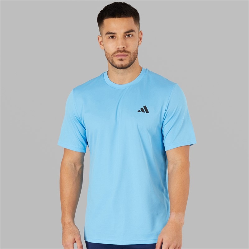 adidas Herre Træn Essentiel Basis T-shirt Semi Blue Burst/Sort - Billede 3