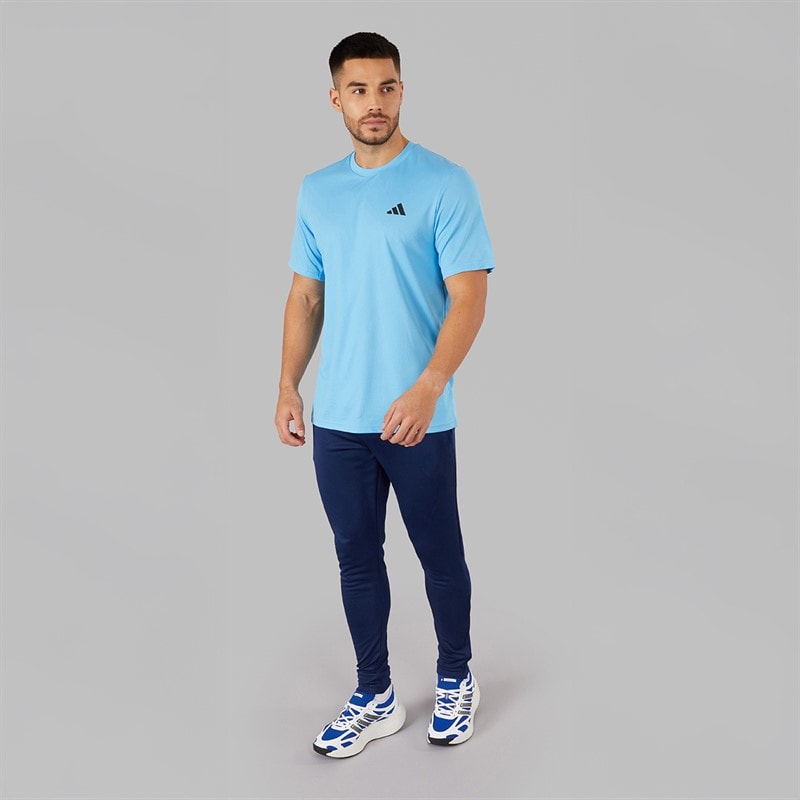 adidas Herre Træn Essentiel Basis T-shirt Semi Blue Burst/Sort - Billede 4