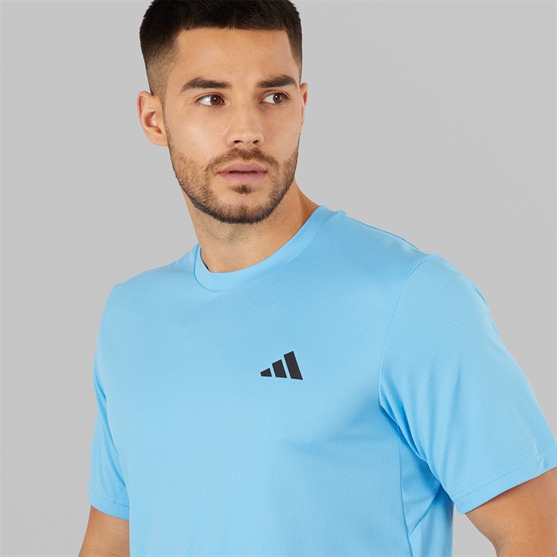 adidas Herre Træn Essentiel Basis T-shirt Semi Blue Burst/Sort - Billede 5
