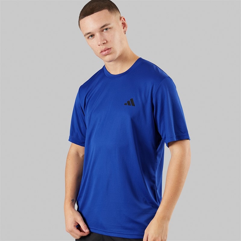 adidas Herre Træn Essentielle Basis T-shirt Semi Lucid Blue/Sort