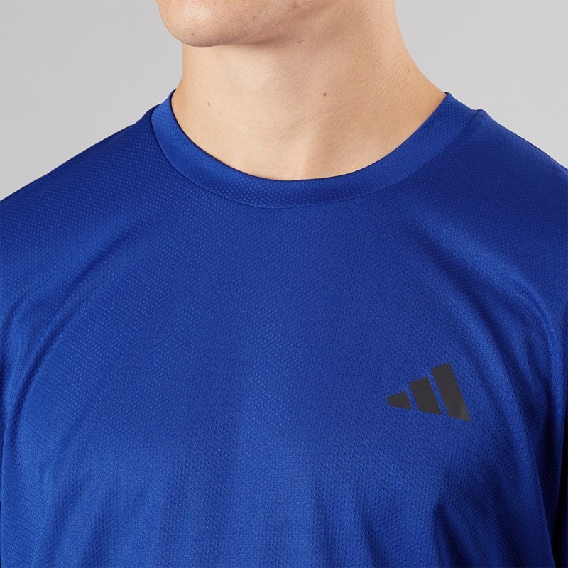 adidas Herre Træn Essentielle Basis T-shirt Semi Lucid Blue/Sort - Billede 3