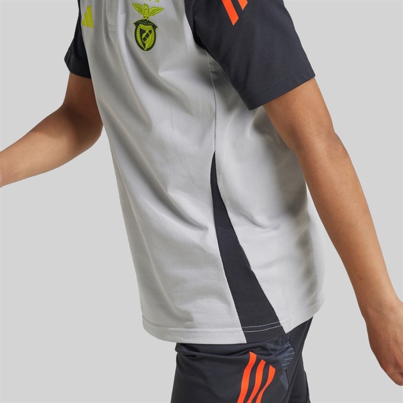 adidas Junior Drenge SLB Benfica polo skjorte Light Solid Grey/Semi Solar Orange - Billede 3