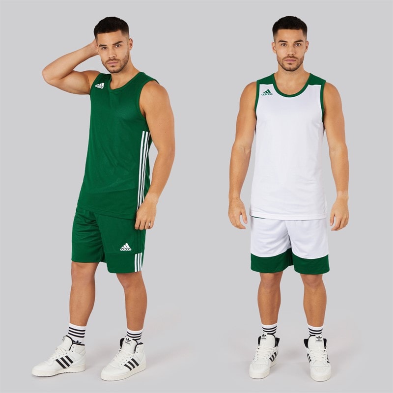 adidas Herre 3G Speed Vendbar Basketball Trøje Dark Green/Hvid - Billede 4