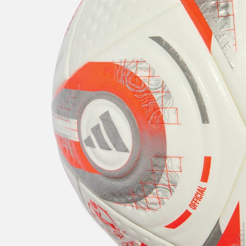 adidas Dame Euro 25 Finale Pro Officiel Kamp Fodbold (FIFA Kvalitet Pro Certificeret) Hvid/Silver Metallic/Lucid Lemon - Billede 3