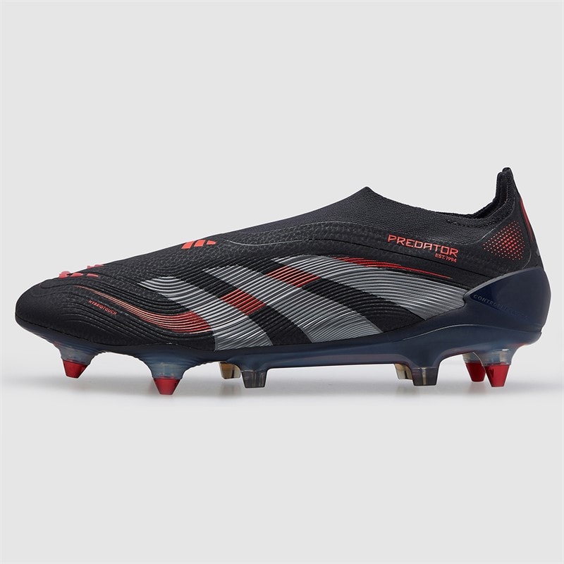 adidas Herre Predator Elite LL Snørebåndsløse Stealth Victory Pack SG Blød Bund Fodboldstøvler Core Black/Grey Four/Lucid Red - Billede 2