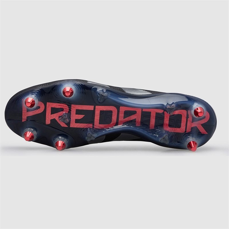 adidas Herre Predator Elite LL Snørebåndsløse Stealth Victory Pack SG Blød Bund Fodboldstøvler Core Black/Grey Four/Lucid Red - Billede 3