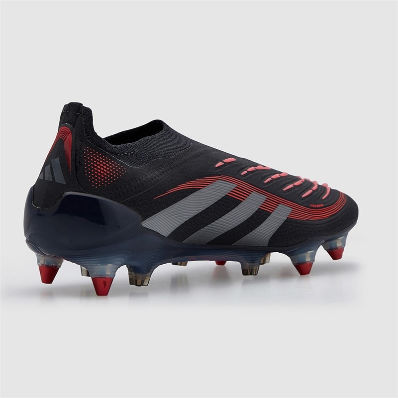 adidas Herre Predator Elite LL Snørebåndsløse Stealth Victory Pack SG Blød Bund Fodboldstøvler Core Black/Grey Four/Lucid Red - Billede 5