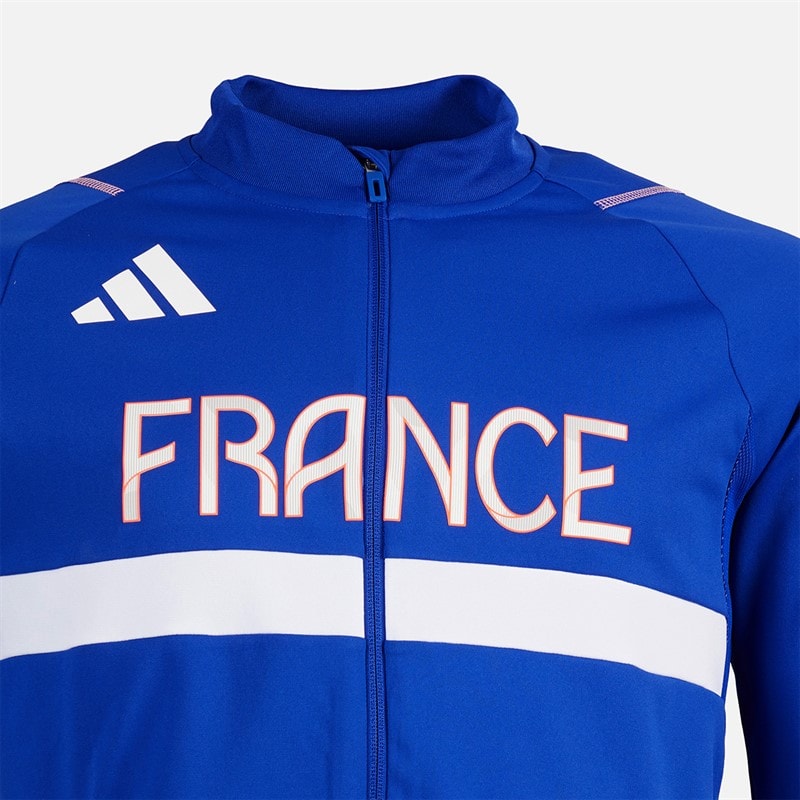 adidas Herre FFR Team Frankrig Track Jakke Semi Lucid Blue - Billede 3